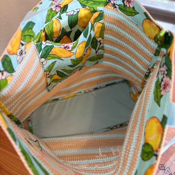 Vera Bradley Lemon Straw Tote and Pouch NWT - Picture 5 of 7